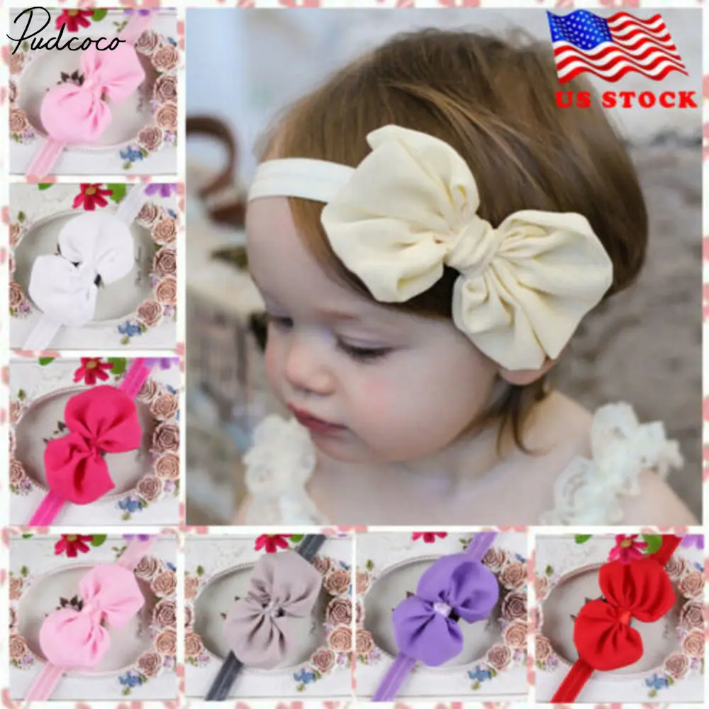 

Cute Colors Newborn Baby Girl Headband Infant Toddler Bow Hair Band Accessories