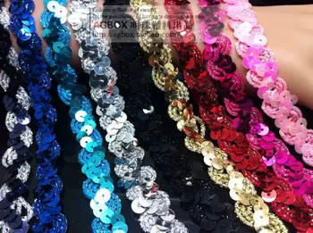 

New arrival, beautiful sequins lace ribbons Clothes accessories paillette laciness mix color, 20meter per lot, free shipping