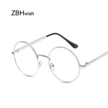 Круглые очки для мужчин и женщин, солнцезащитные очки, металлическая оправа, очки, винтажные женские оптические очки, прозрачные линзы, Oculos De Sol