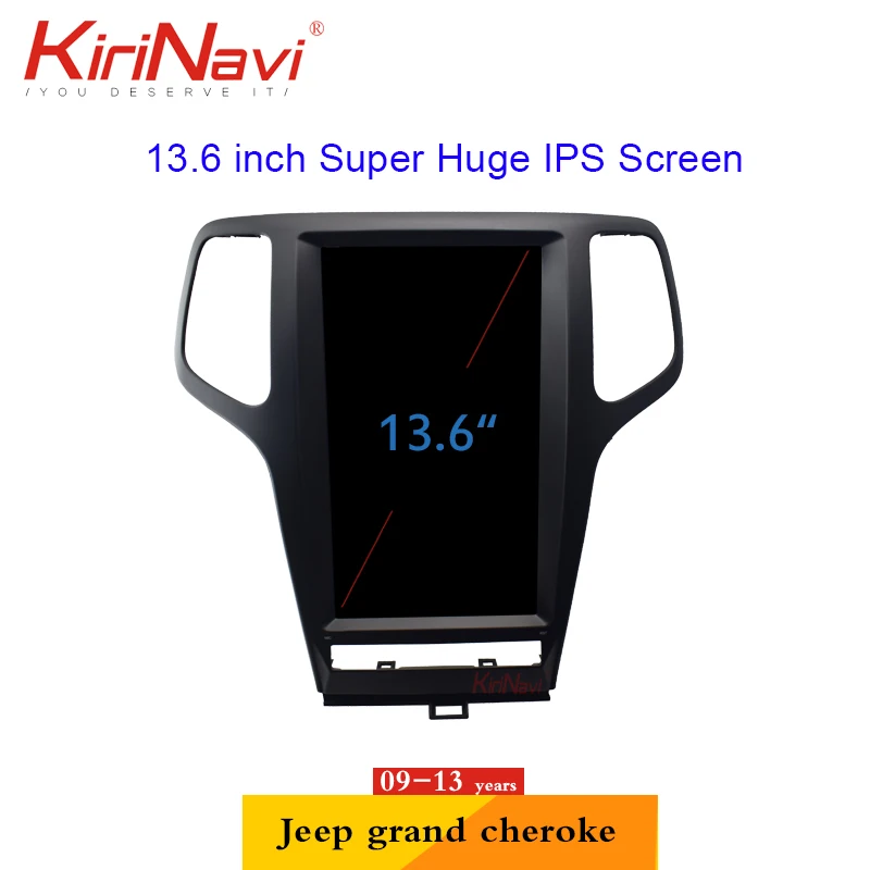Excellent KiriNavi Vertical Screen Tesla Style 13.6" Android 6.0 Car Radio GPS Navigation For JEEP grand cherokee Car Dvd Player 2009-2013 1
