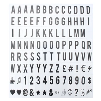 

104pcs Cinematic Lightbox Replacement Letters & Numbers Signs black for A4 Light Up Letter Box Sign Message Board 65.4x35mm(LE