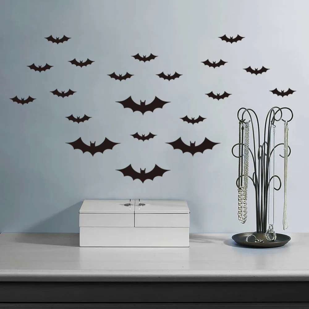 3d DIY Halloween Party Black 3D Decorative Bats Wall Sticker Halloween eve decor Home Decoration