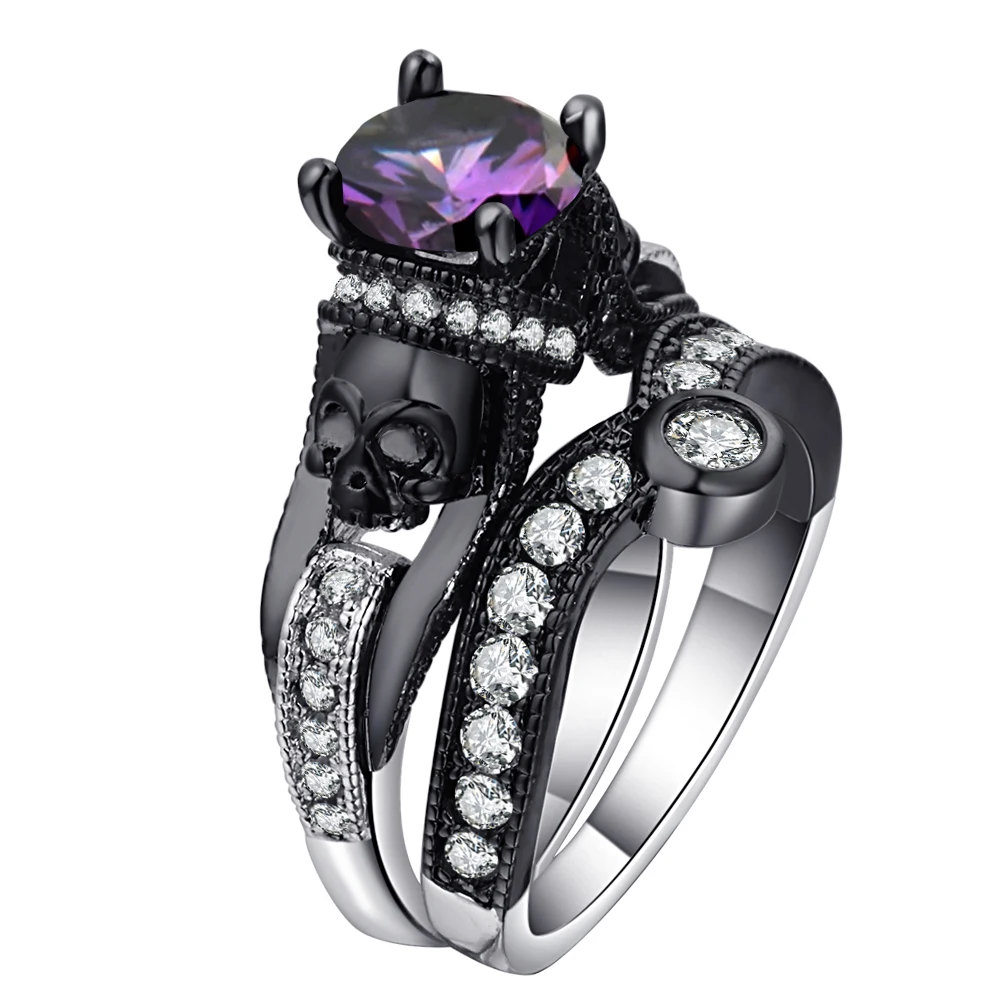 Crystal Zircon Skull Ring20