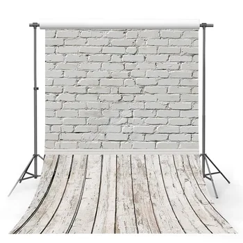 

Newborn White Brick Wall Photography Backdrops Wooden Floor Backgrounds Photo Studio Baby Shower Decor Backdrop Photo Studio