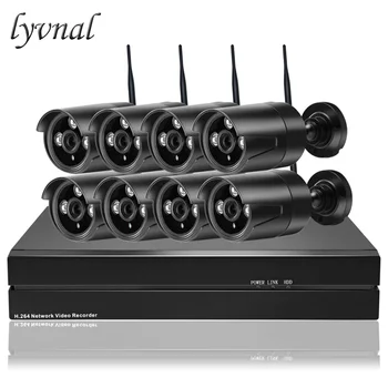 

LYVNAL 8ch Security camera kit 720p wifi camera with 8ch 5mp 2mp nvr kit bullet wireless ip camera cctv 8ch wifi kit