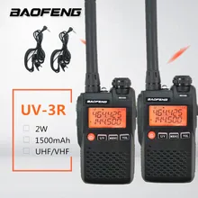 2 шт. BAOFENG UV-3R мини рация клип UHF VHF двухсторонняя радиостанция UV3R передатчик мобильный HF Comunicador Ham Woki Toki радиоантенна АМ переключатель