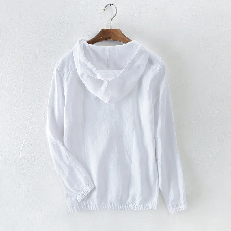 linen shirt with hood