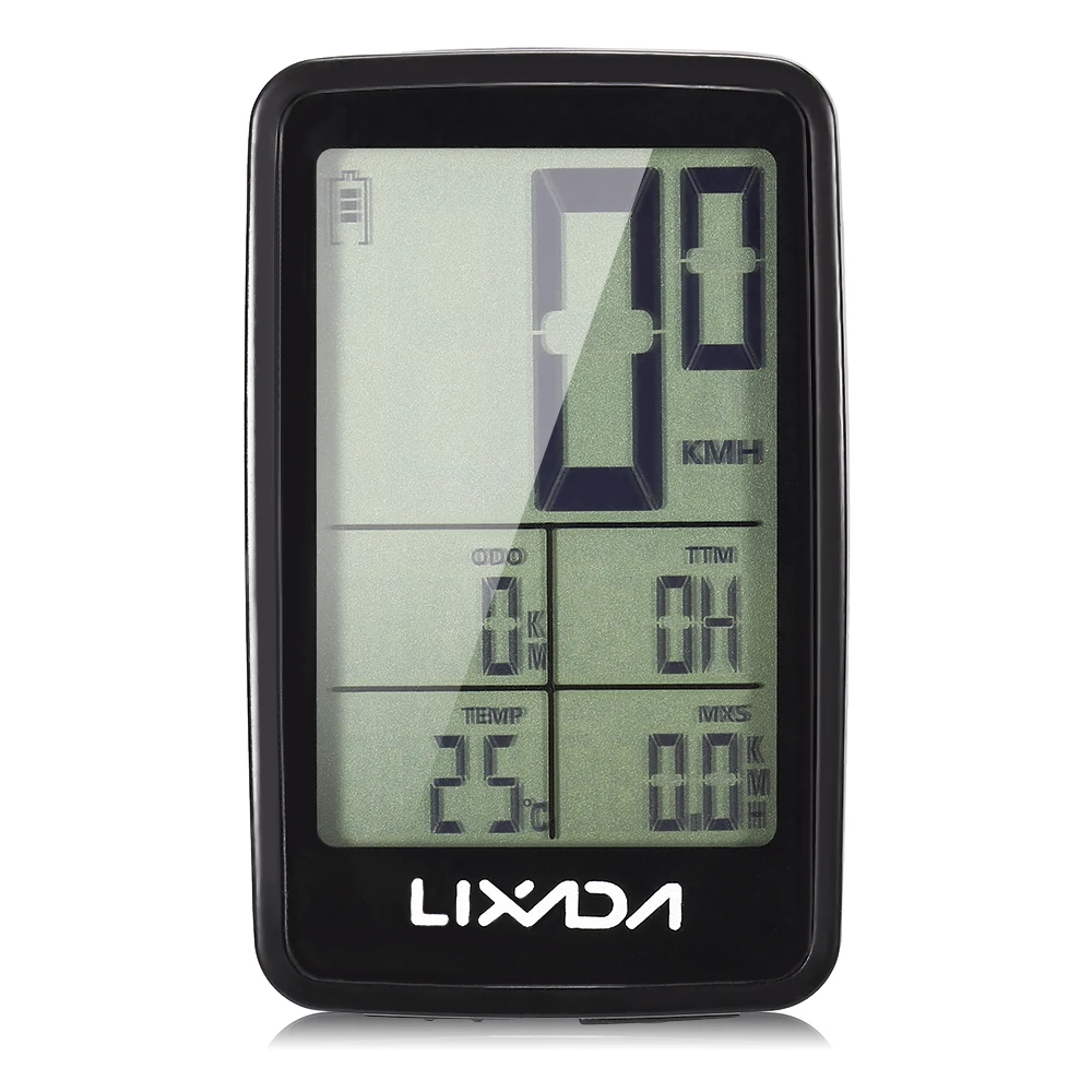 Lixada Waterproof USB Rechargeable Wireless Bike Cycling Computer Bicycle Speedometer Odometer Bike Computer Mount Holder