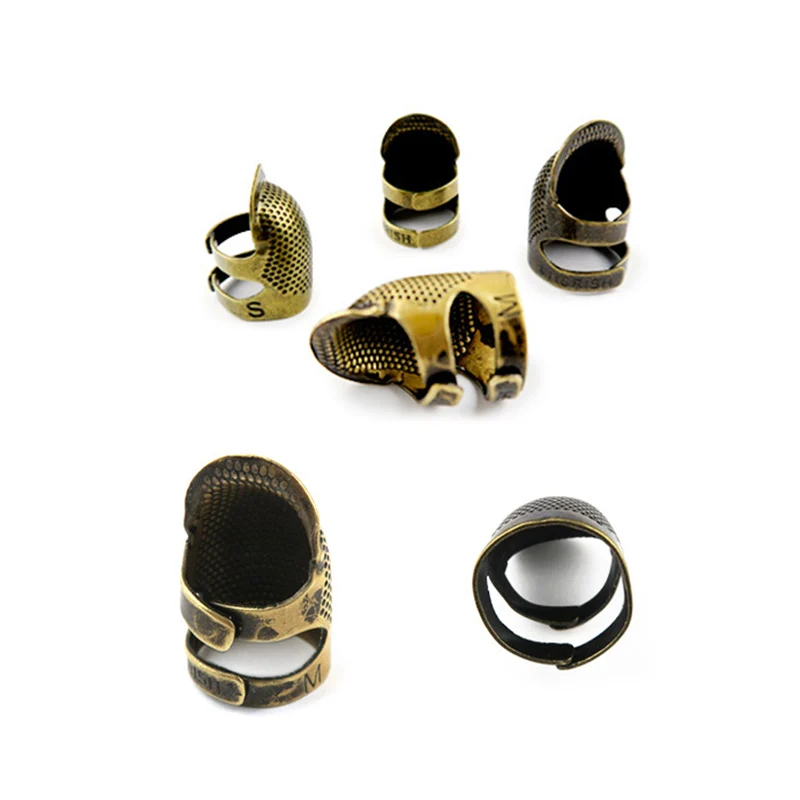 

1pcs Vintage Gold Finger Protector Needle Thimble Antique Ring Handworking Metal Stitching Tools DIY Crafts Sewing Accessories