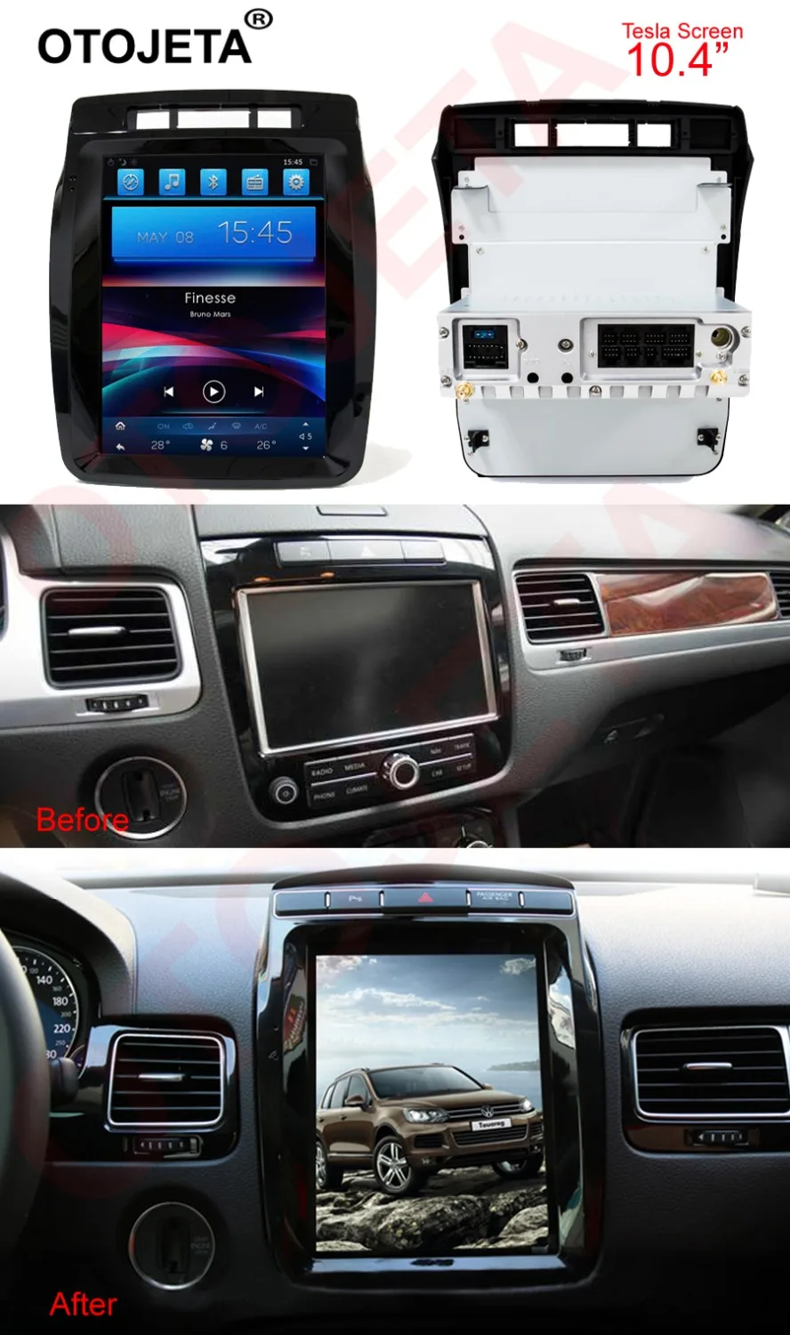 

Otojeta vertical screen tesla head units quad core Android 7.1 Car Multimedia GPS Radio player for T-ouareg 11-15