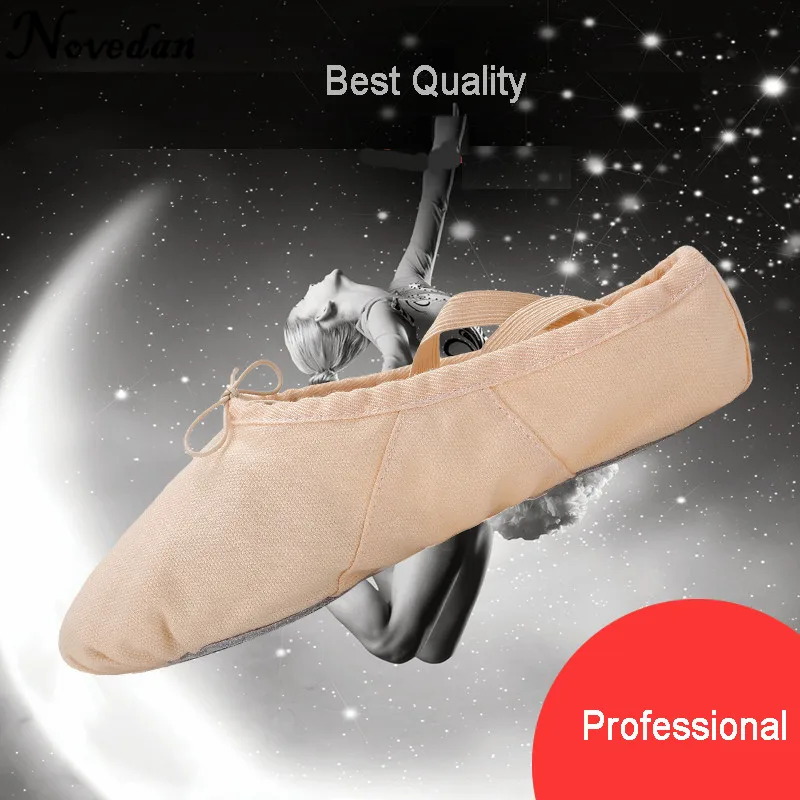 Canvas Flat Slippers White Pink Red Ballet Shoes For Girls Children Woman Yoga Teacher Gym Pointe Dance Shoes 4