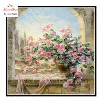 

Golden Panno,Needlework,Embroidery,DIY Floral Painting,Cross stitch,kits,14ct window home Cross-stitch,Sets For Embroidery