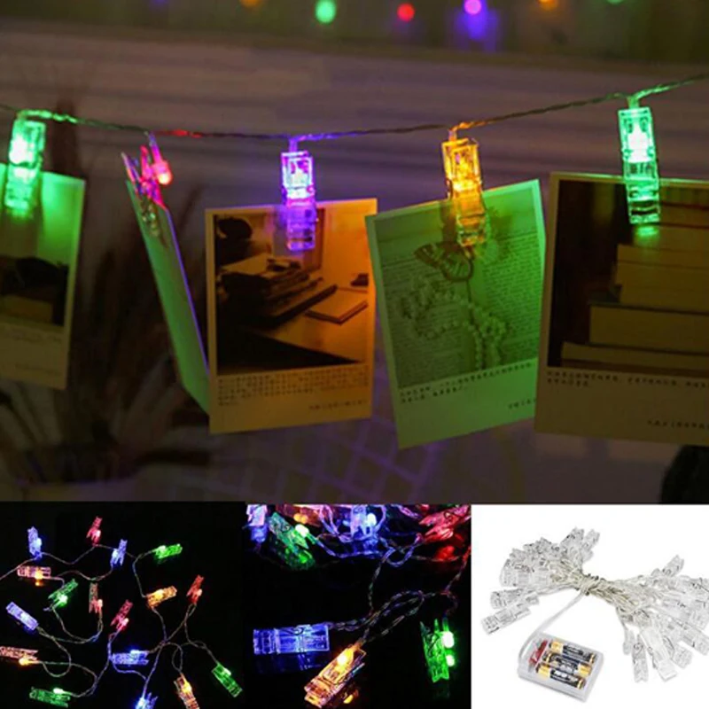 8 Function Remote Control Photo Clip Light String USBBattery Light Strip LED String Wedding Christmas Party Decoration Lights (2)