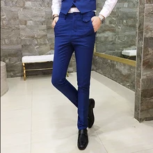 Left rom мужской модный бутик чистый хлопок повседневные деловые костюмы брюки мужские брюки для официального костюма мужские брюки