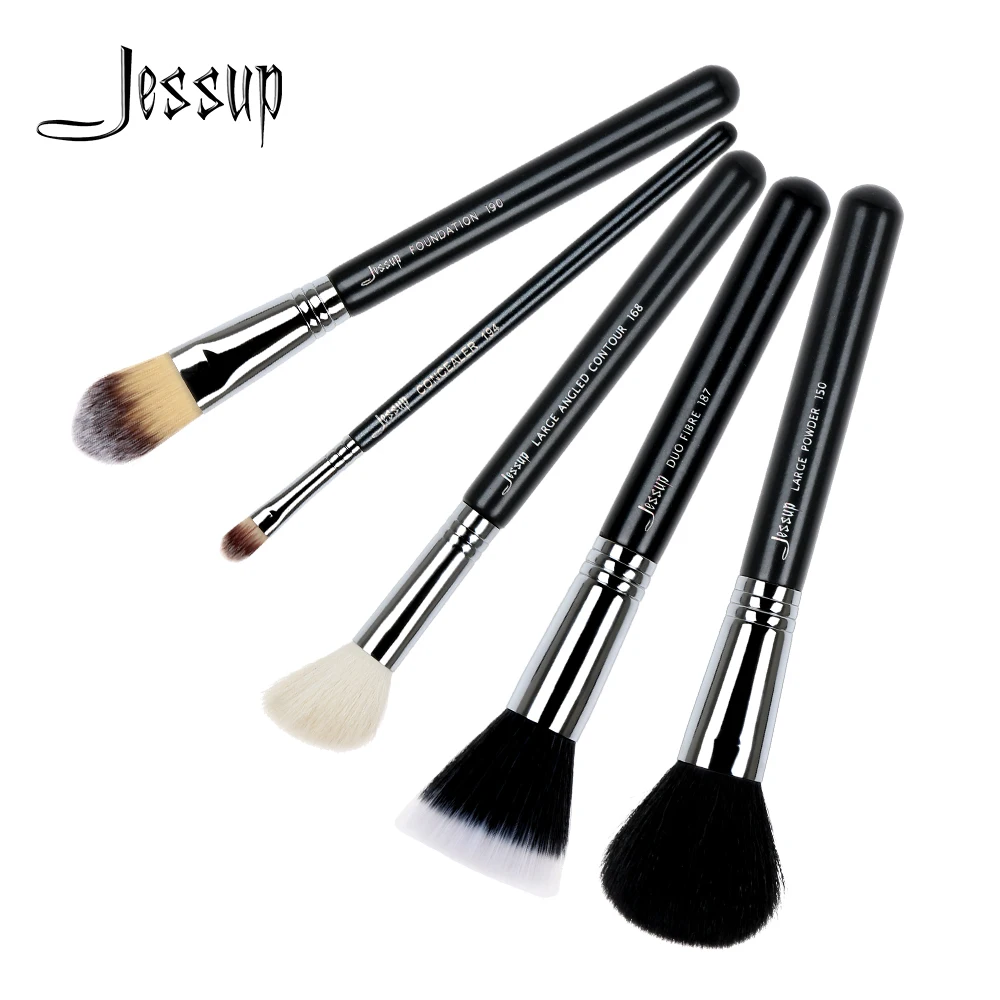 

Jessup brushes 5pcs Makeup Brushes Set High Quality Pro Foundation Duo Fibre Contour Concealer Powder Brushes Makeup Tool T118