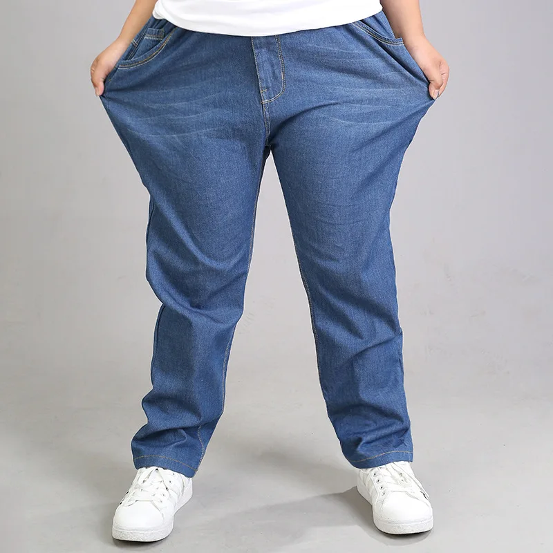

Casual Jeans Boys Pants Spring Thin Loose Trousers for Fat Child Cotton Blue Denim Long Pant Plus Size Kids Clothing 9 12 14 16Y