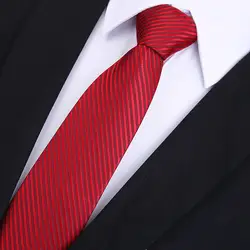 Строгие Галстуки для Для мужчин галстук бизнес галстук подарок gravata полиэстер Полосатый платье на завязках рубашка аксессуары 6 см шеи
