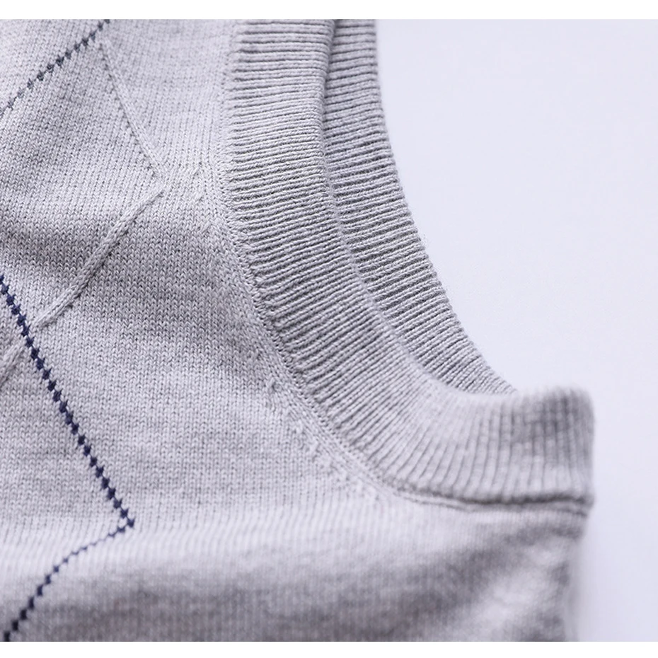 Nisexper осенне-зимний мужской шерстяной свитер пуловер без рукавов базовый вязаный жилет Повседневная мода с v-образным вырезом в полоску плюс размер 3XL