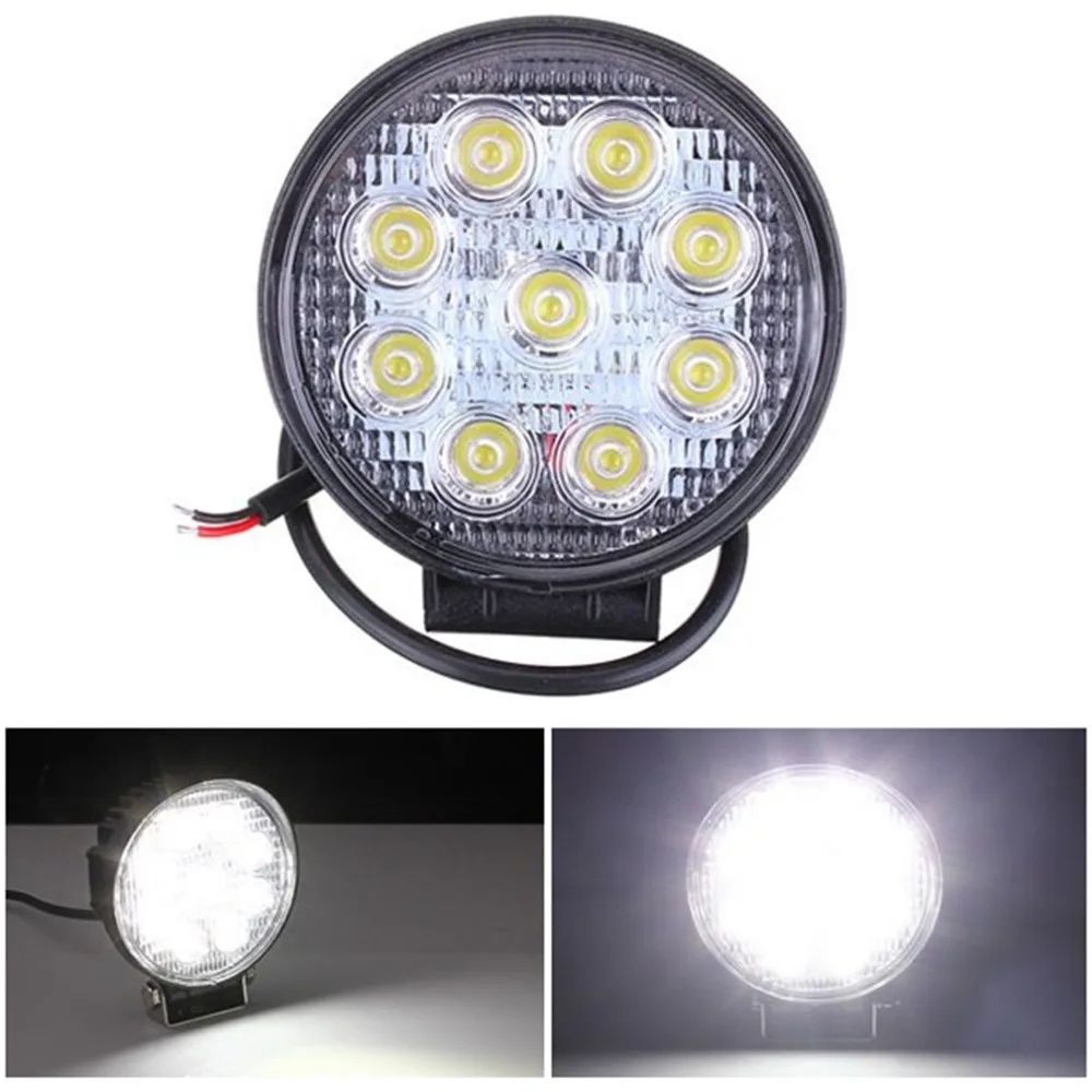 

1 PC New LED Work Light 27W 12V High Power LED Offroad Light Round Off road LED Work Light Flood Light for Boating Hunting Hot