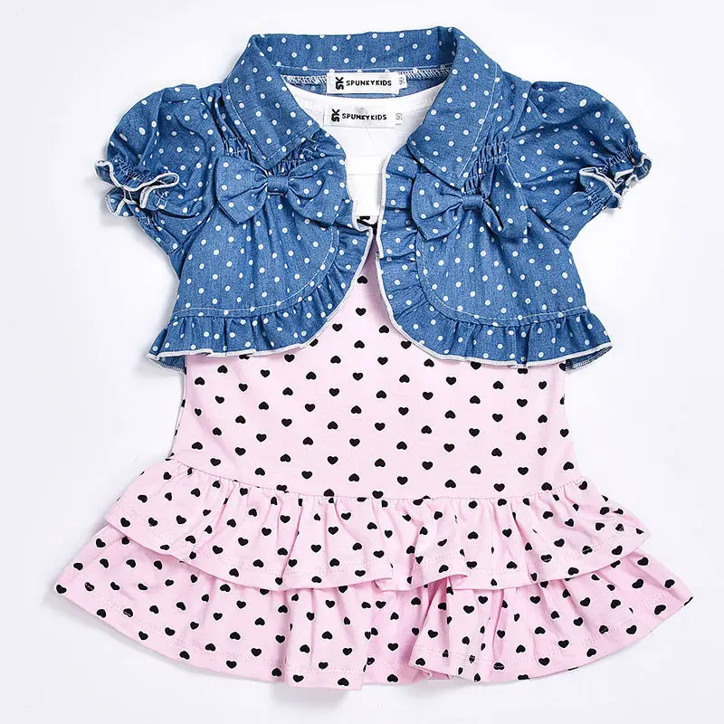 Новинка года; популярная одежда для маленьких девочек платье без рукавов с маленьким сердечком+ короткий кардиган; дизайн; - Цвет: Figure