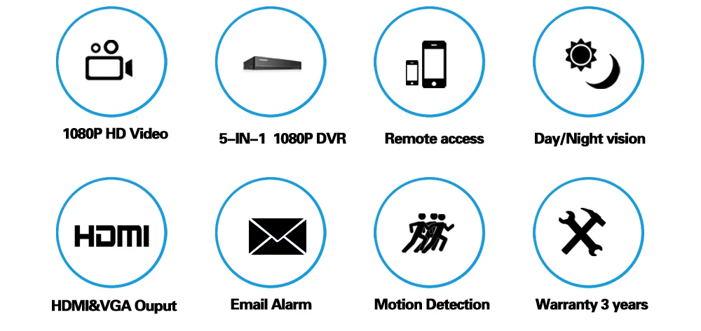 Discount Full HD 1080P 3000TVL CCTV security system 8CH 1080P AHD DVR kit 8*2mp Outdoor video surveillance security camera kit WIFI DVR 3