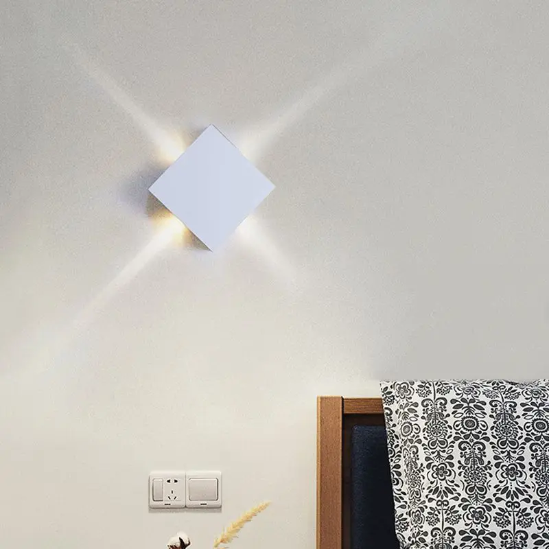 

12W LED Wall Light Creative Square Sconce Bedroom Corridor Staircase Hotel Project Lamp