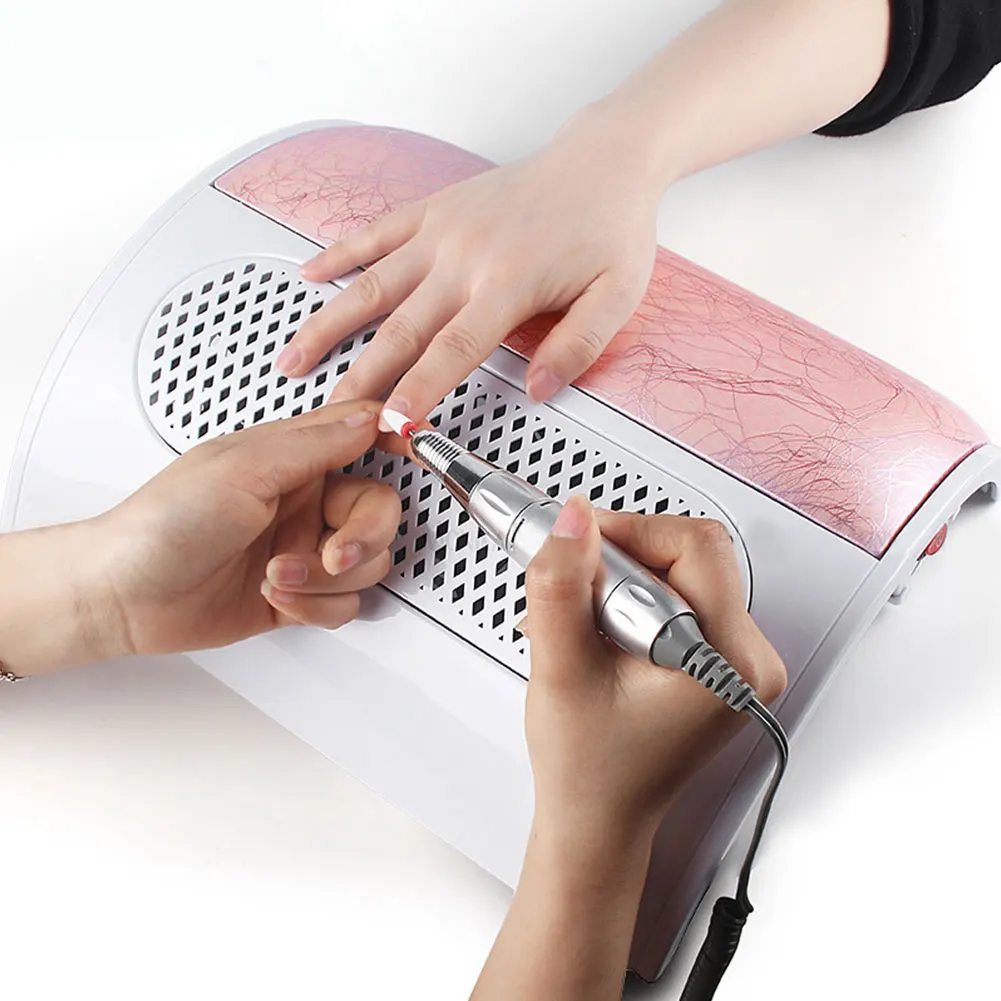 

Powerful Nail Dust Suction Collector with 3 Fan Vacuum Cleaner Manicure Tool with 3 Dust Collecting Bags 1 Plug Professional Set