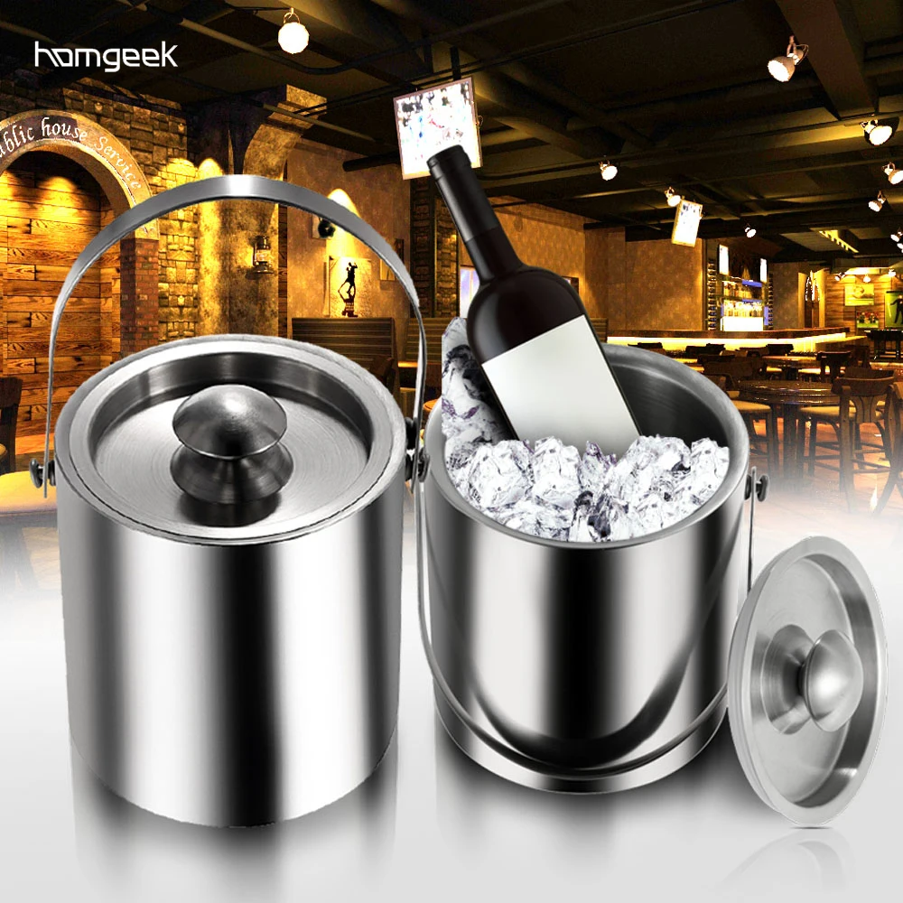 Party Accessories Ideal Stainless Steel Silver Champagne Wine Ice Cooler Bucket