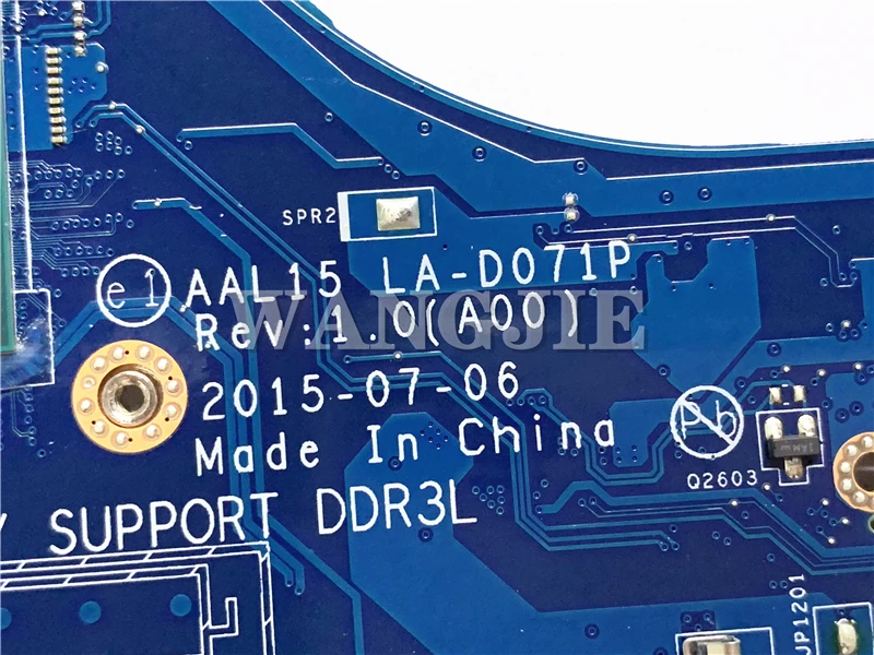 Top NEW mainboard For Dell 5559 Laptop motherboard AAL15 LA-D071P SR2EZ I7-6500U graphics card 100% Tested 1