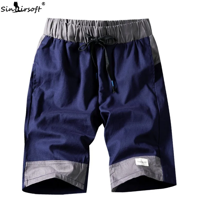 

High Quality Patchwork Shorts Men Spliced Drawstring Waist Straight Shorts Male Casual Streetwear Summer Trousers Fashion New