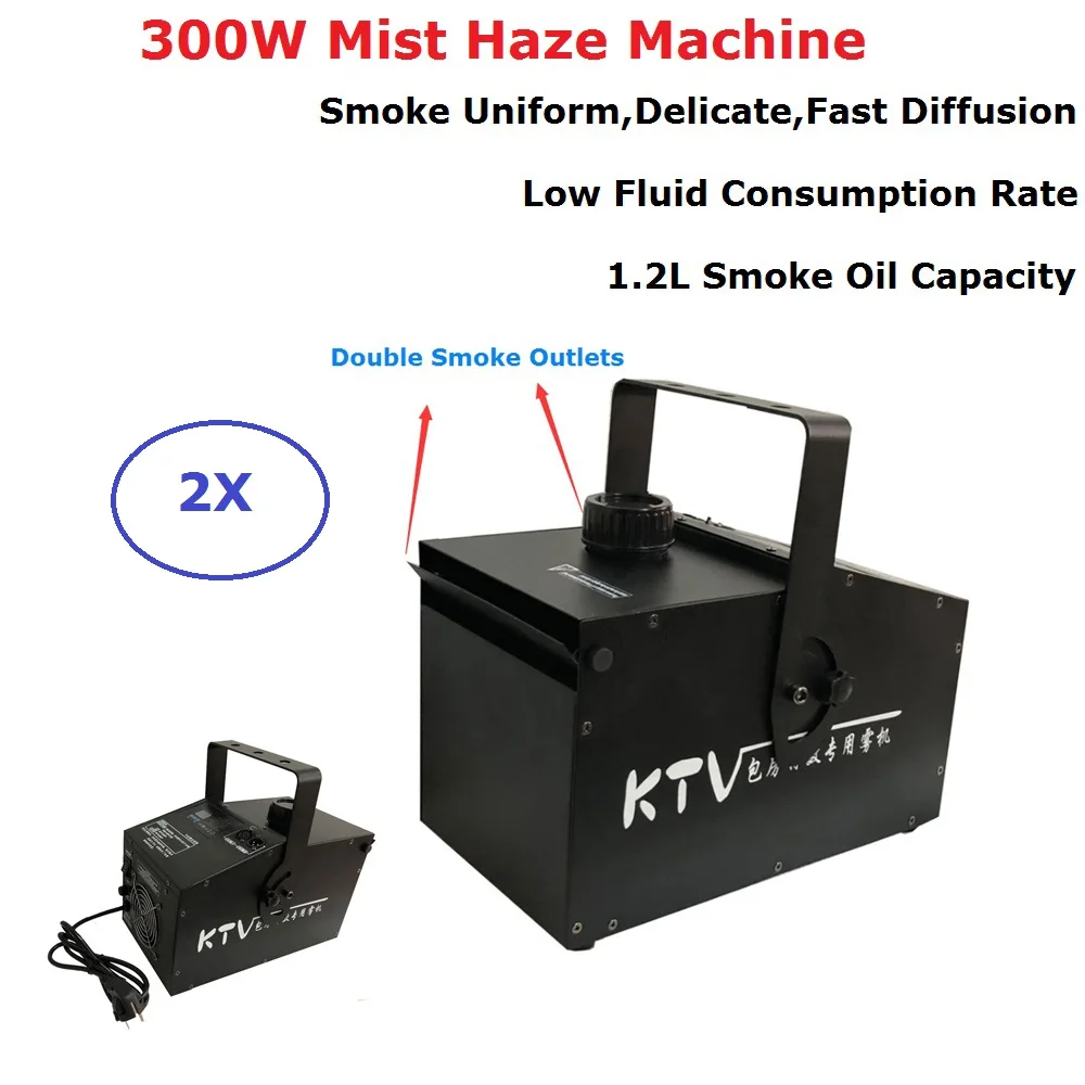 

300W Double Outlet Smoke Machine 1.2L Oil Capacity Fog Machine Stage Mist Haze Machine Perfect For Disco Lights Wedding Partys