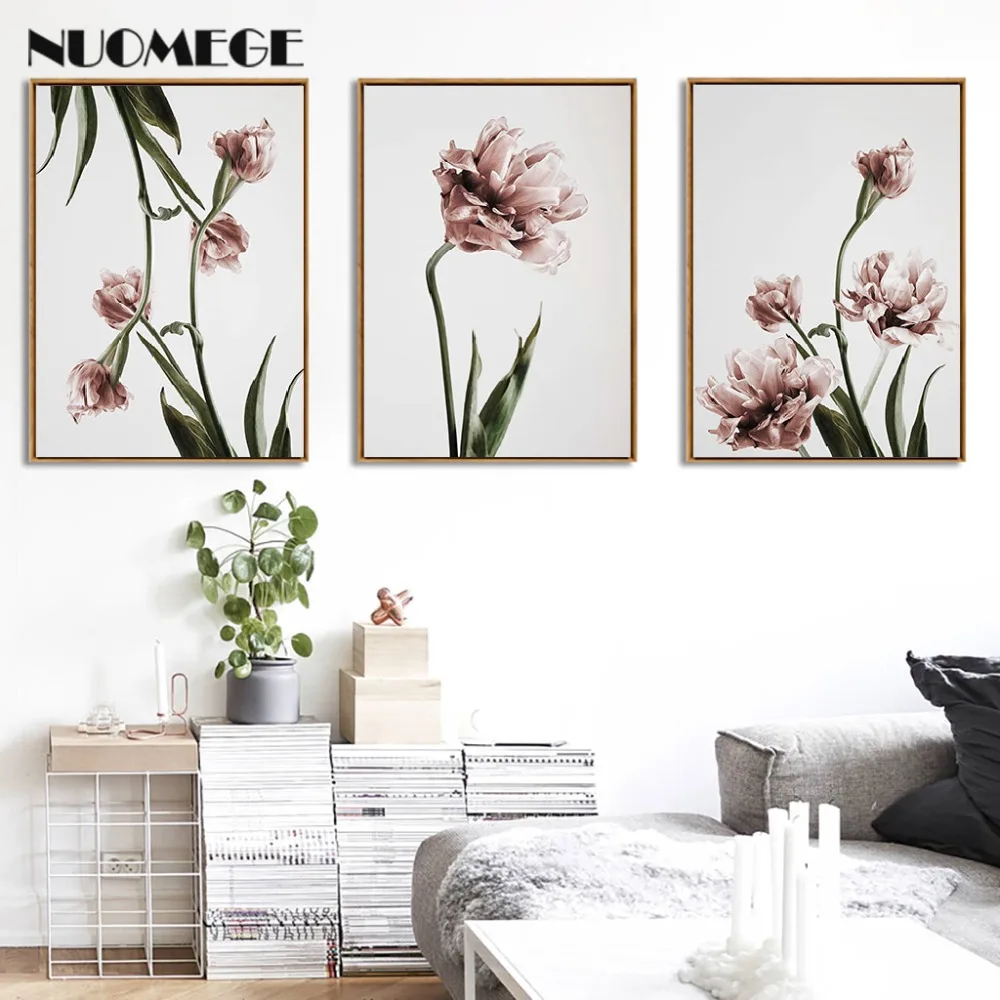 

Nordic Minimalist Decorative Art Tulip Flower Canvas Art Wall Painting Prints Poster Quote Decoration Picture Modern Home Decor