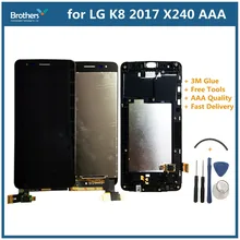 Écran tactile LCD de remplacement, avec châssis, double SIM, pour LG K8 2017 X240 X240K, ORIGINAL=