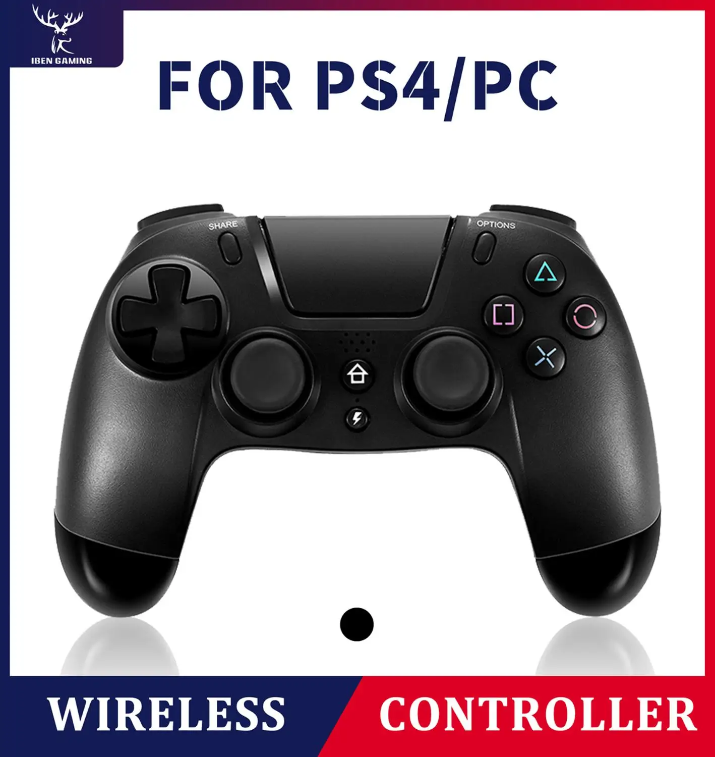 

iBen Bluetooth Wireless Controller Gamepad For PS3/PS4/PC Vibration 6 Axes Joystick 3.5mm Jack