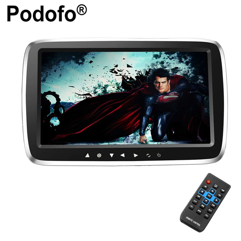 

Podofo 9" Ultra-thin Car Headrest Monitor DVD Display Screen MP5 KTV Music Player Support 1080PHD Movies with Touch Buttons
