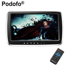 Podofo 9″ Ultra-thin Car Headrest Monitor DVD Display Screen MP5 KTV Music Player Support 1080PHD Movies with Touch Buttons