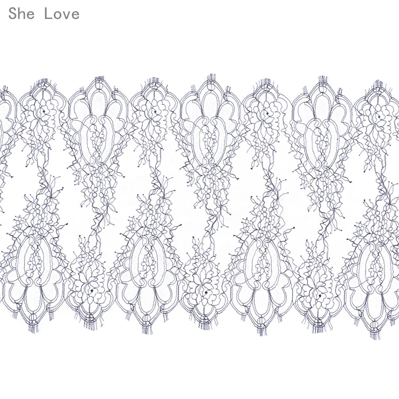 

She Love 3M Flower Eyelashes Lace Fabric Trim Embroidered DIY Craft Sewing Dress Clothing Accessories