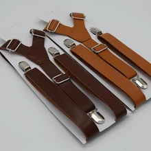 Подтяжки из полиуретана для взрослых Размеры 2,5 см Ширина 120 см Длина Brace 3 клипы синтетический кожаный материал Для женщин подтяжки сплошной узор