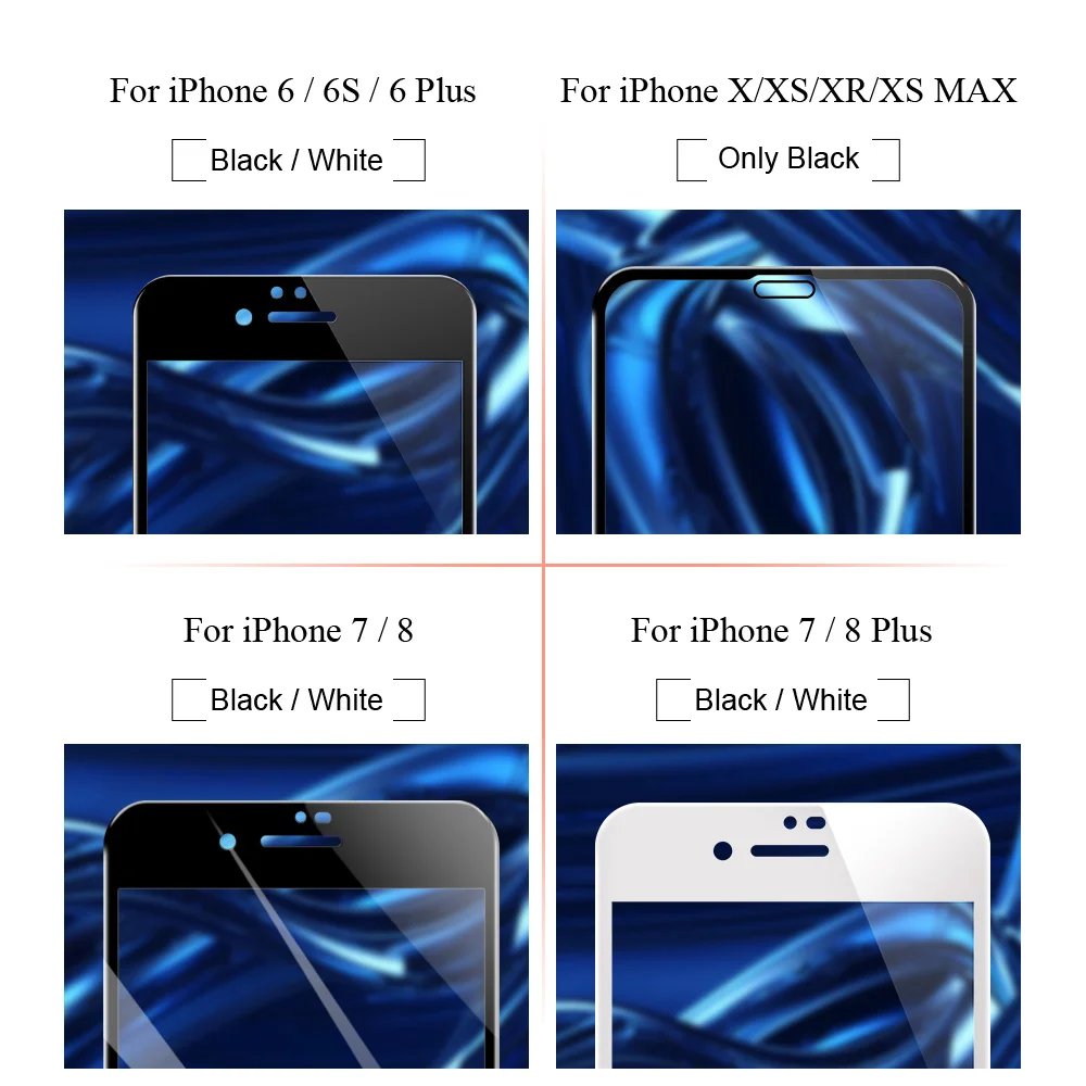 TOMKAS Glass For iPhone XS Glass Case For iPhone X Xs Max XR Screen Protector 6D Protective Glass on the For iPhone 6 S 7 8 Plus