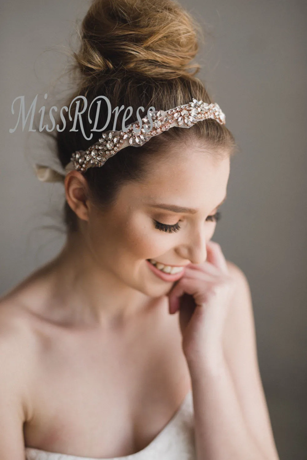 

MissRDress Bridal Rhinestone Headband Beads Rose Crystal Wedding Headwear Bright Wedding headband Bridal headpiece ys816