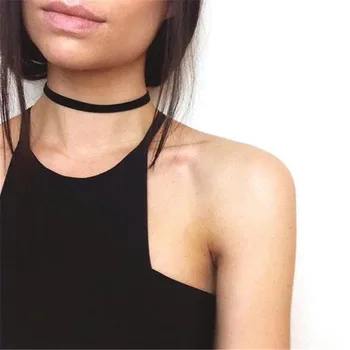 

Super Simple Design Black Choker Necklaces For Women and Girls Fashionable Accessories Beautiful Ladies Wholesale Selling