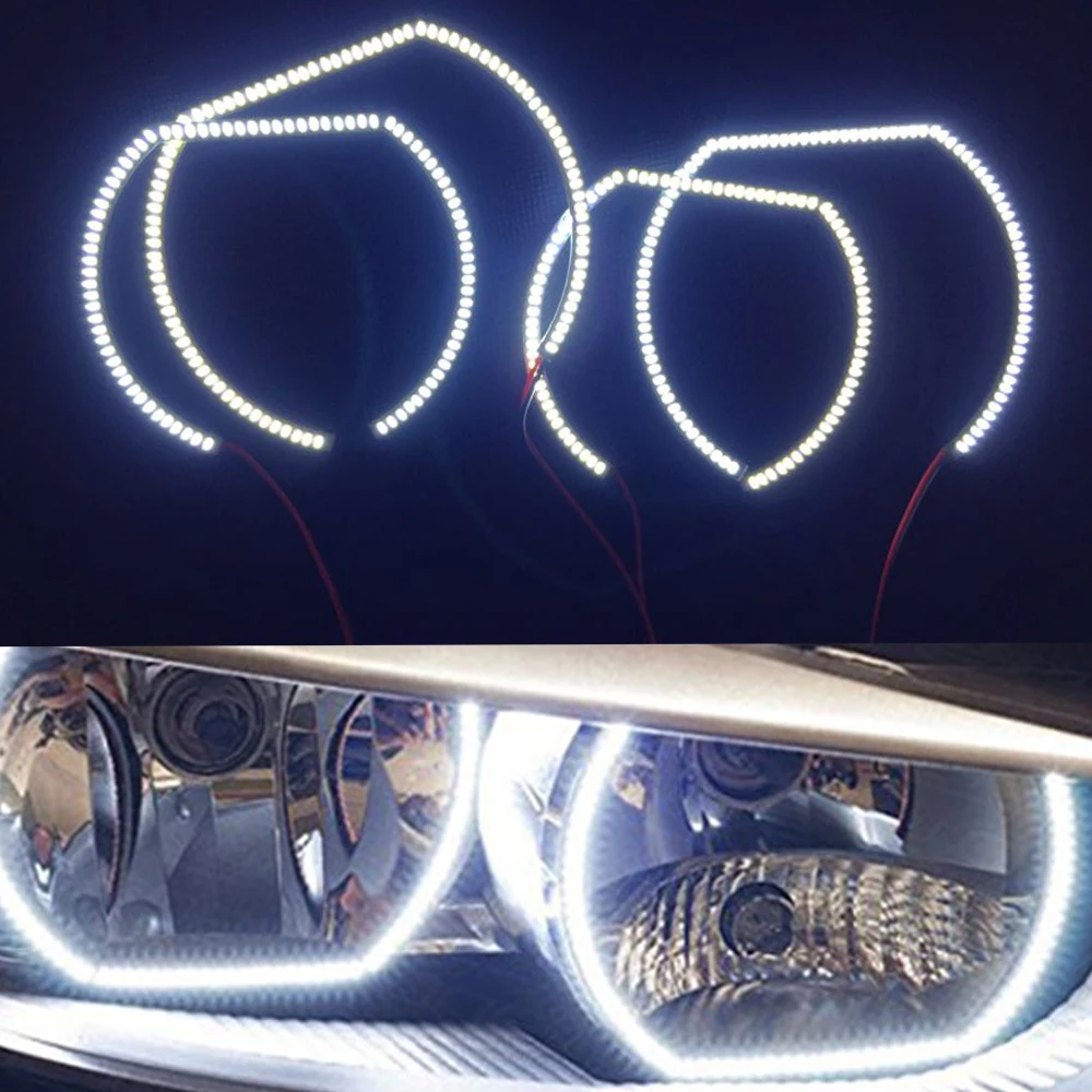 7000К ксенон квадратный Белый Стиль 3014SMD из светодиодов гало кольца для BMW f30 3 серии Галогенные фары Ангел глаз кольцо комплект 7000К ксенон квадратный Белый Стиль 3014SMD из светодиодов гало кольца для BMW f30 3 серии Галогенные фары Ангел глаз кольцо комплект