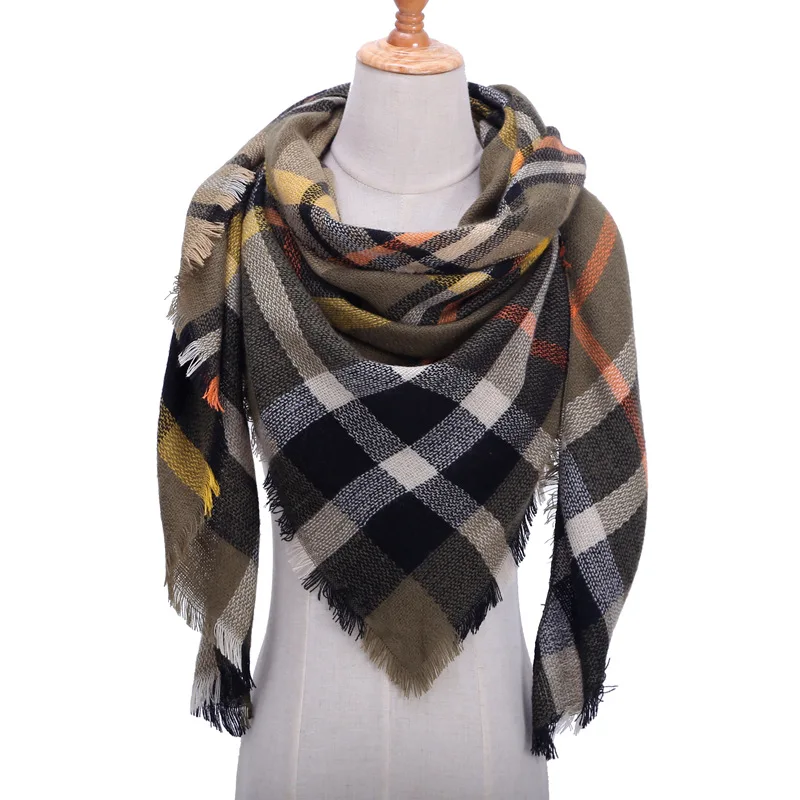 Дизайнерский брендовый вязаный женский шарф, мягкий зимний теплый шейный платок, Женский кашемировый шарф, шарф из пашмины - Цвет: B27