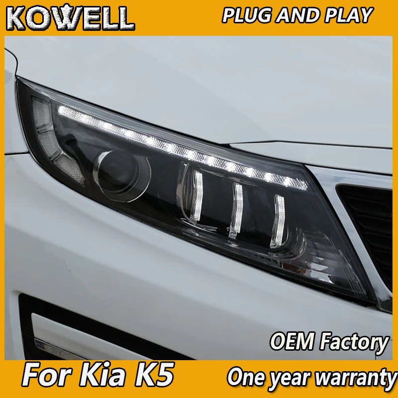 KOWELL автомобильный Стайлинг для Kia K5 Рио светодиодные фары- дизайн Корея K5 светодиодный задний фонарь светодиодный DRL Bi Xenon объектив высокого ближнего парковка