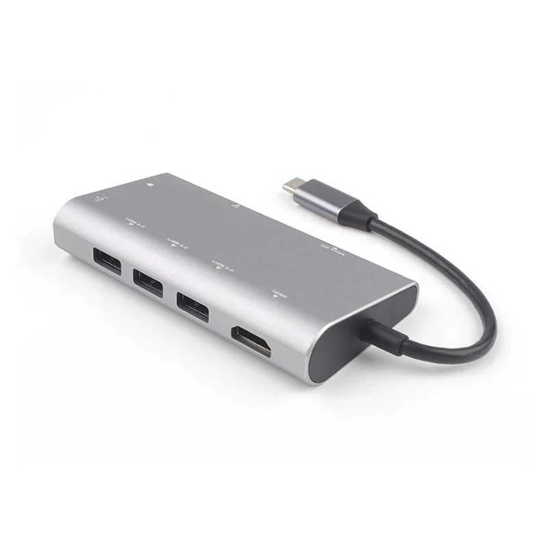

USB-C docking station for HDMI and 3-port HUB and TF SD card readers and Type-C charging port Gigabit Ethernet port for laptop