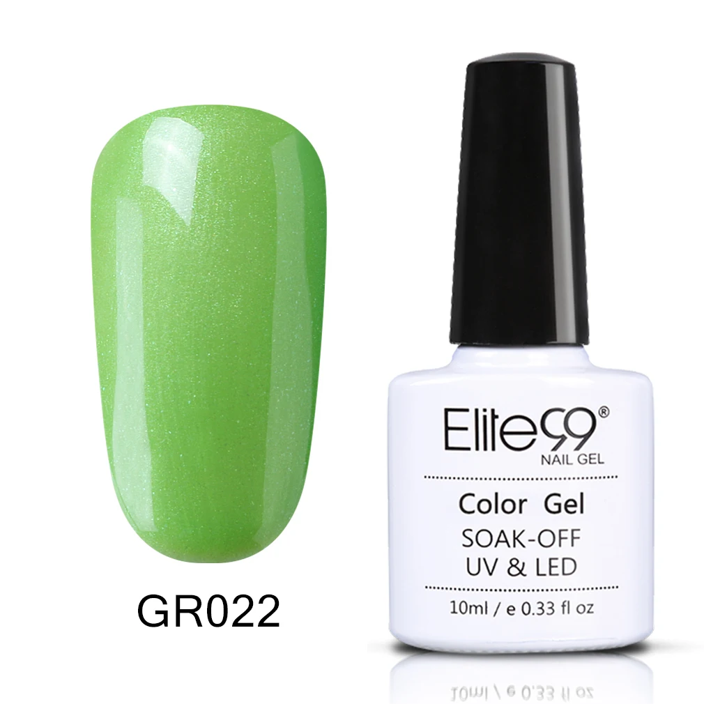 Elite99 10 мл чистый цвет Лак Полупостоянный гель-эмаль для ногтей УФ-гель для ногтей маникюрный лак краска - Цвет: GR022-10ML
