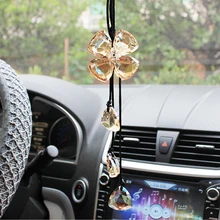 Высококачественный автомобильный стильный хрустальный кулон Lucky Clover Shade ручной работы, аксессуары для зеркал, лаконичные умные украшения