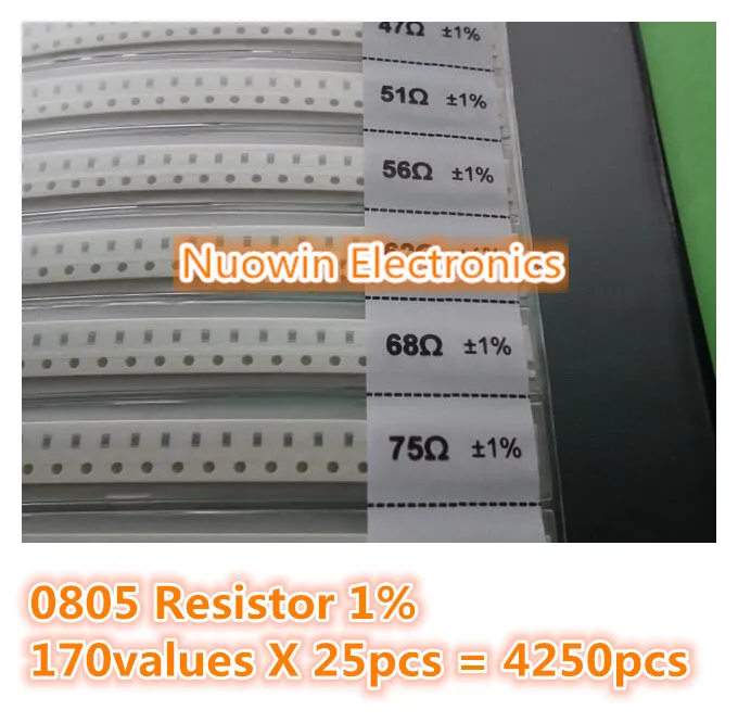 0805 Smd Resistor Sample Book 1 Tolerance 170valuesx25pcs=4250pcs