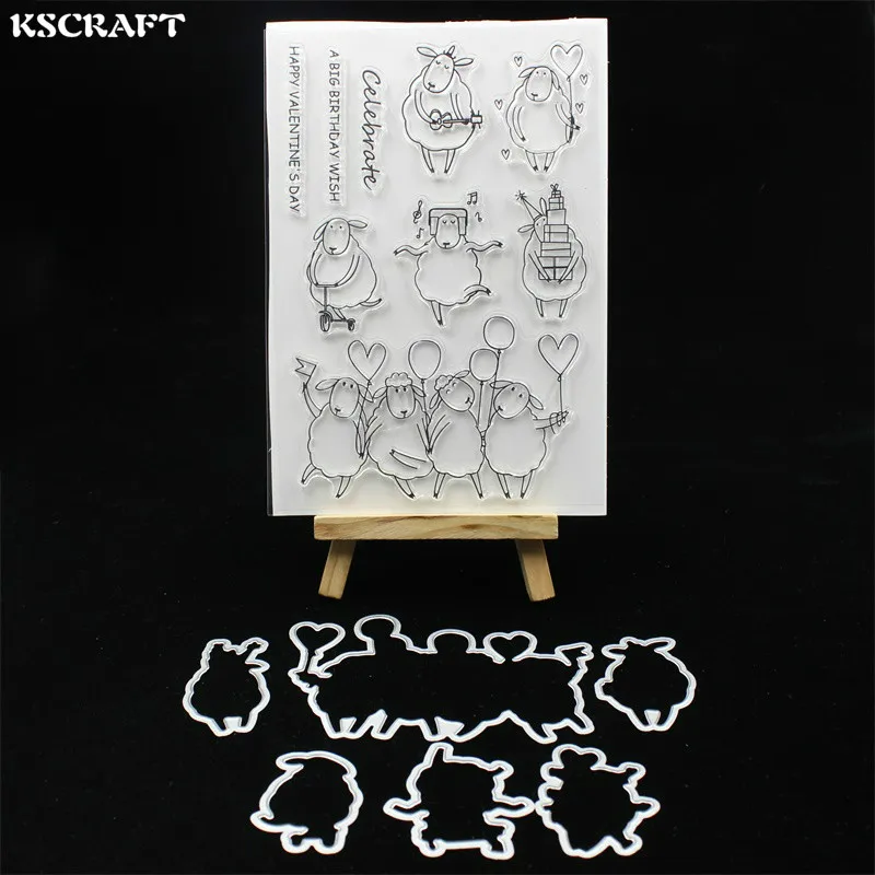 

KSCRAFT Cute Sheep Stamp Metal Cutting Dies Stencils for DIY Scrapbooking/photo album Decorative Embossing DIY Paper Cards 149