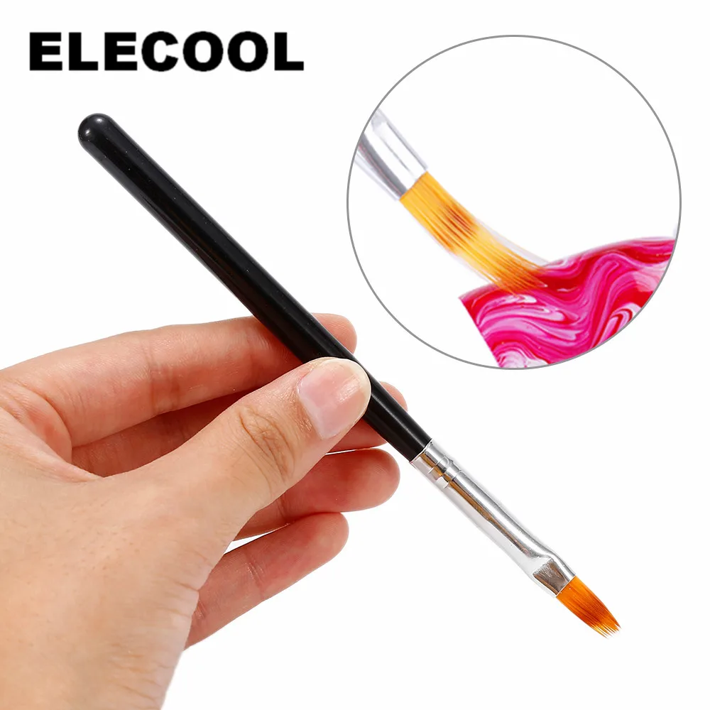 

2Pcs Portable Manicure Nail Art Brush Tool Gradient Drawing Nail Brush UV Gel Painting Pen Nail Beauty Tool Black Brush
